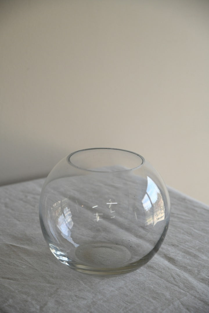 Clear Glass Round Bowl Vase