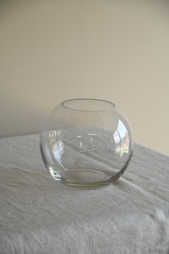 Clear Glass Round Bowl Vase