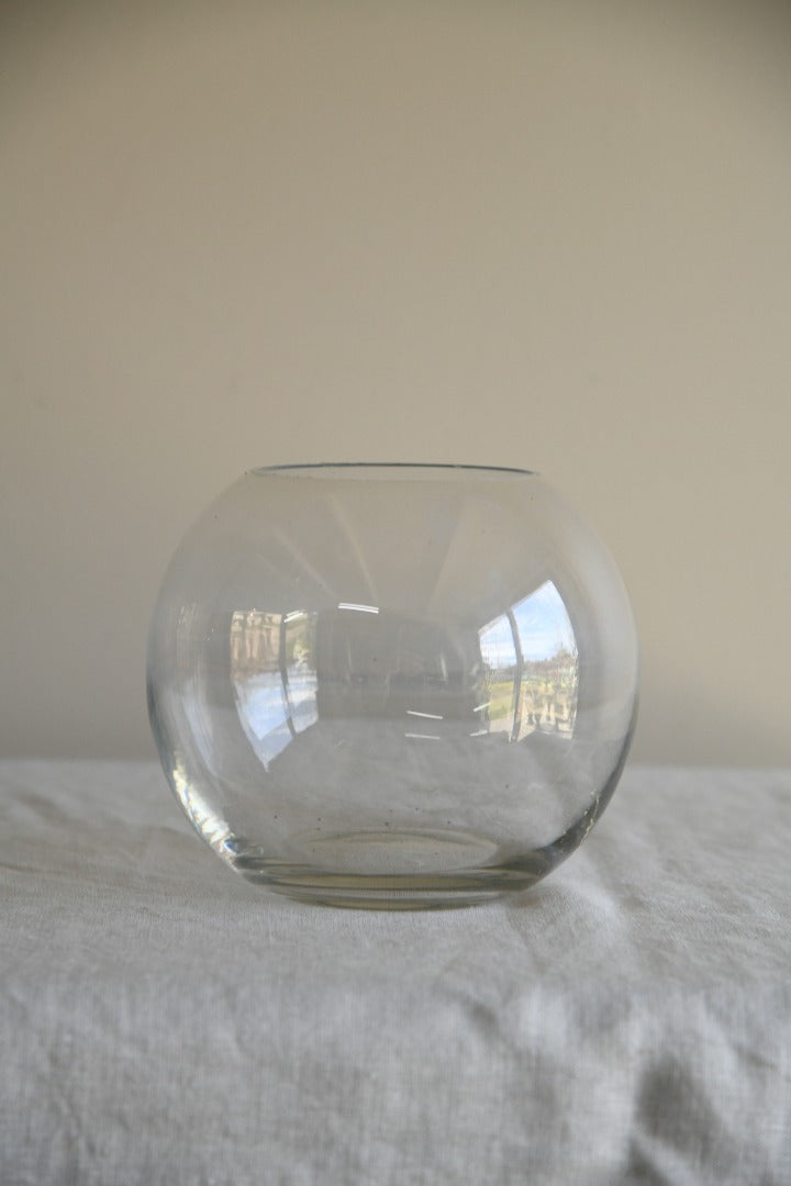 Clear Glass Round Bowl Vase