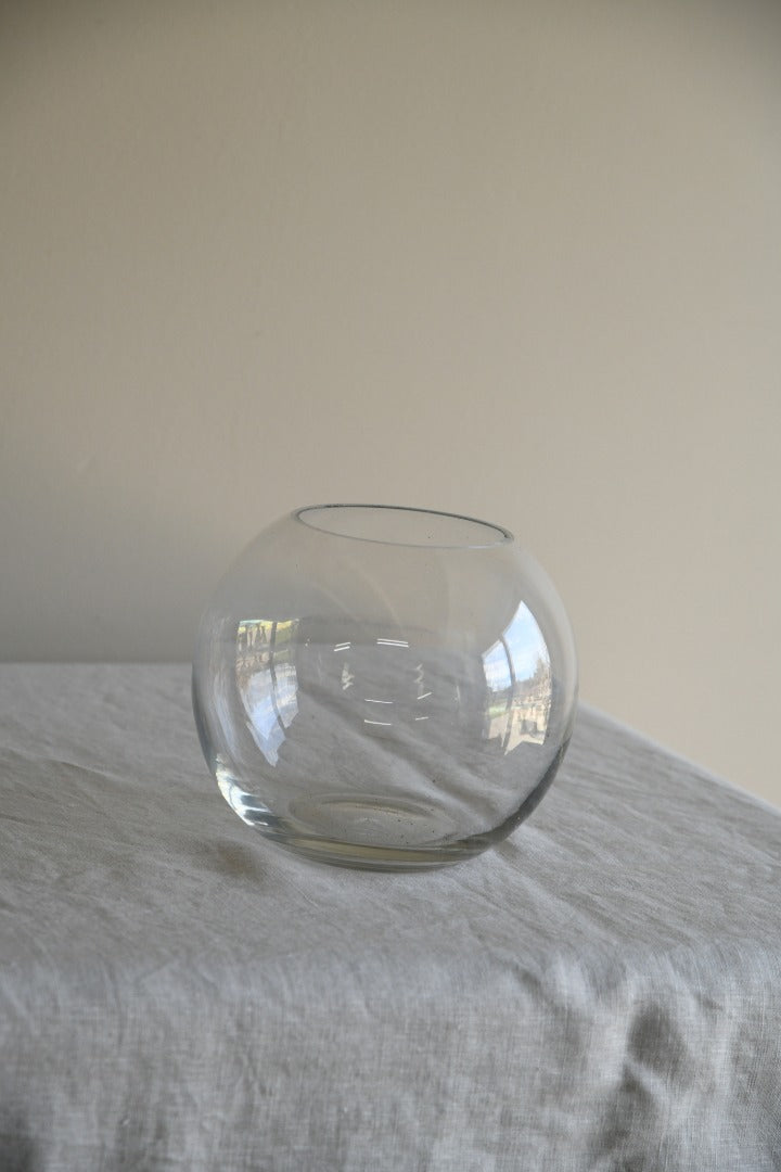 Clear Glass Round Bowl Vase