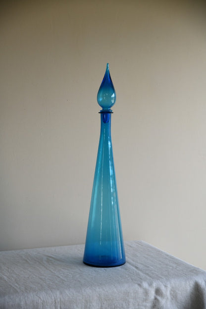 Empoli Blue Glass Genie Bottle