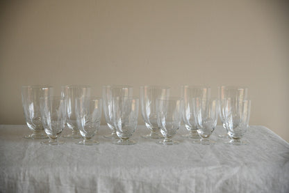 Vintage Etched Glass Water Jug & Glasses