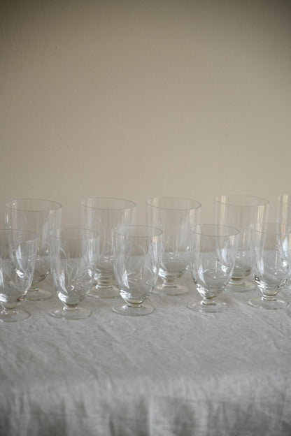 Vintage Etched Glass Water Jug & Glasses