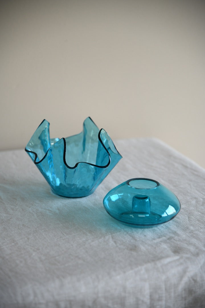 Vintage Blue Glass Vase