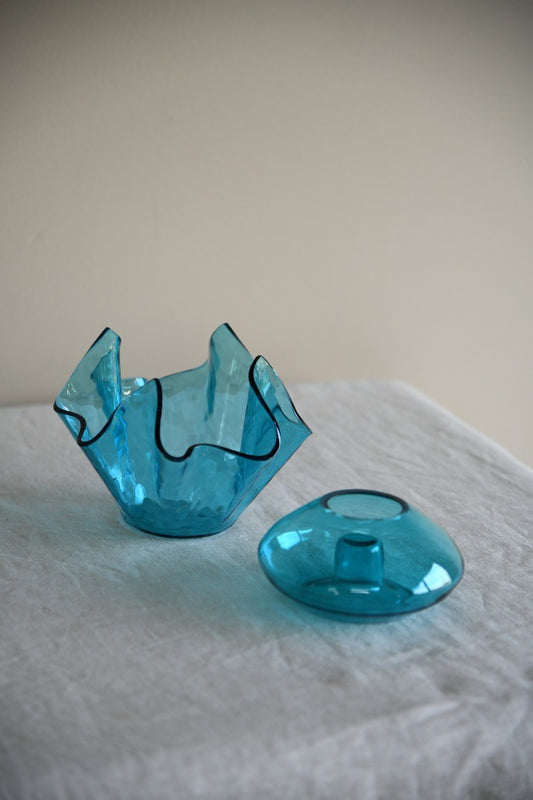 Vintage Blue Glass Vase
