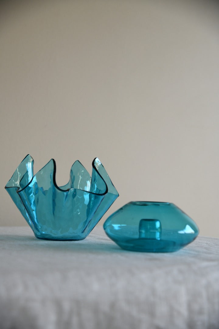 Vintage Blue Glass Vase