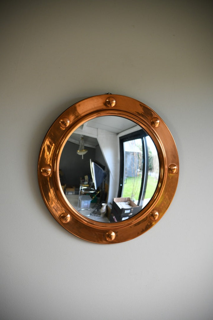 Vintage Round Copper Porthole Style Mirror