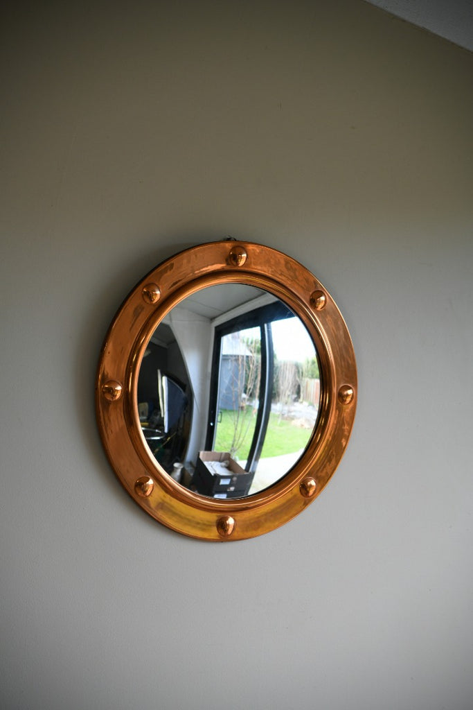 Vintage Round Copper Porthole Style Mirror
