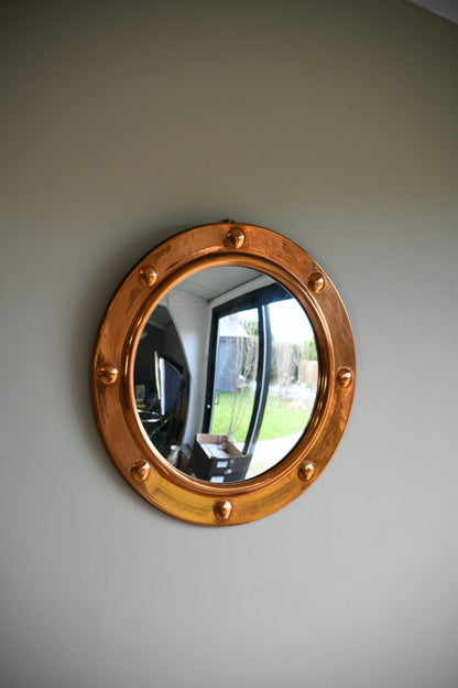 Vintage Round Copper Porthole Style Mirror