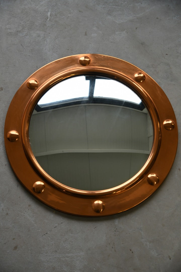 Vintage Round Copper Porthole Style Mirror