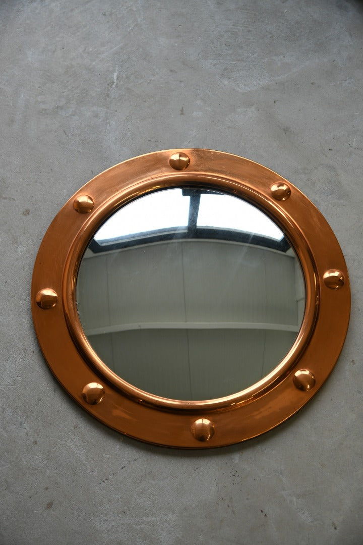 Vintage Round Copper Porthole Style Mirror