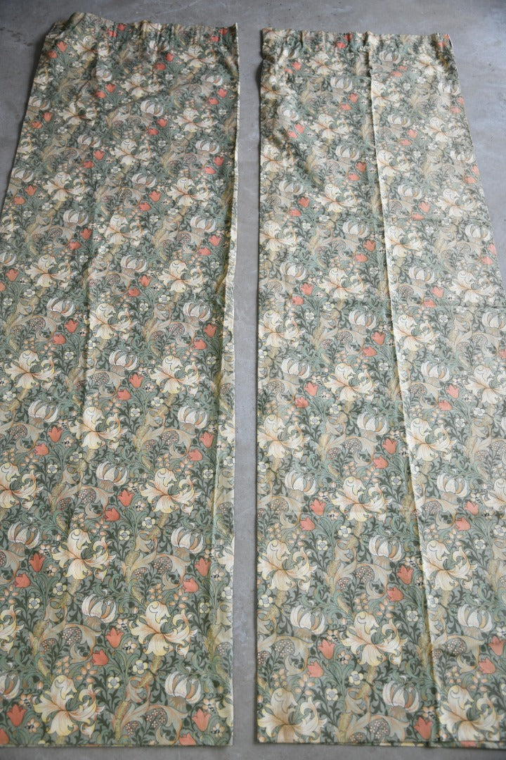 Pair Vintage Jonelle William Morris Golden Lily Curtains