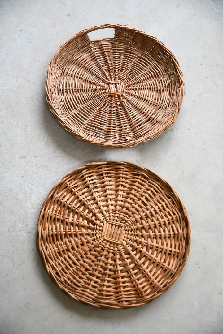 Pair Wicker Woven Baskets