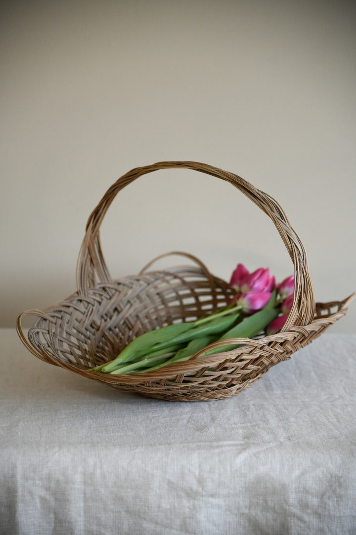 Vintage Wicker Flower Basket