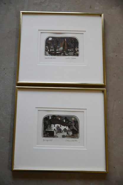 Graham Clarke Etchings Borage & Hawkermoth Artist Proof