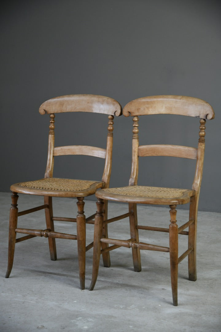 Pair Vintage Beech Occasional Chairs