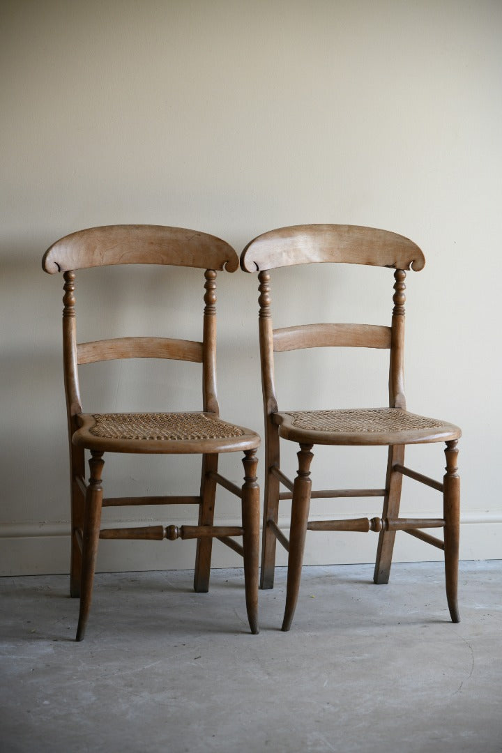 Pair Vintage Beech Occasional Chairs