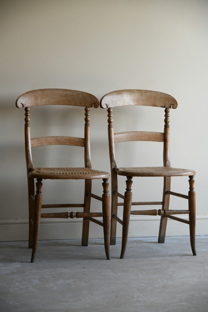 Pair Vintage Beech Occasional Chairs