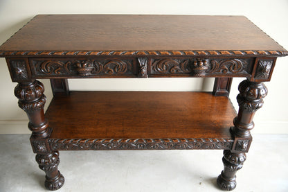 Victorian Carved Oak Buffet