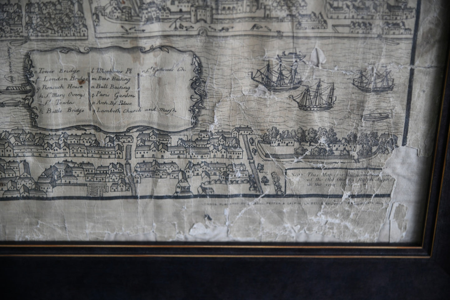 Printed Bird's-Eye View of Tudor London