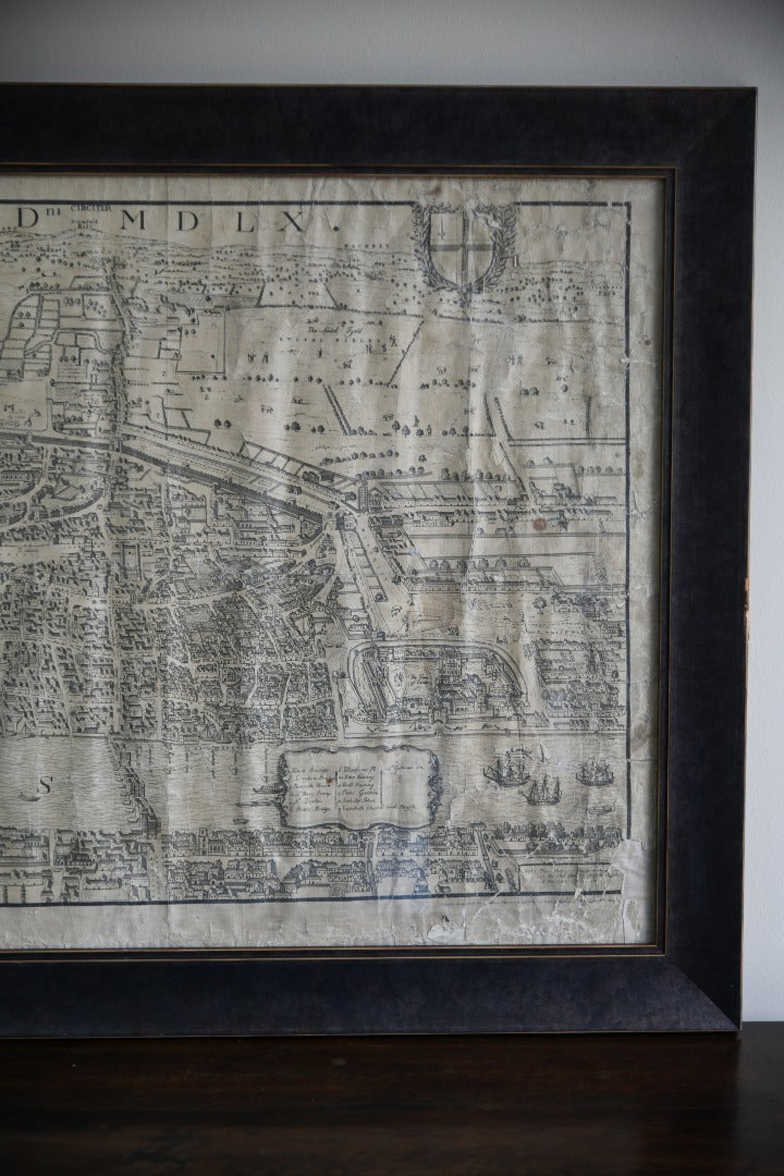 Printed Bird's-Eye View of Tudor London