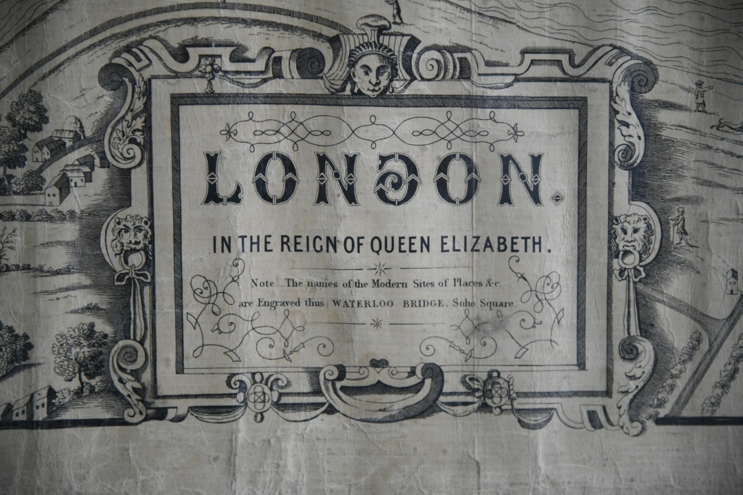 Printed Bird's-Eye View of Tudor London