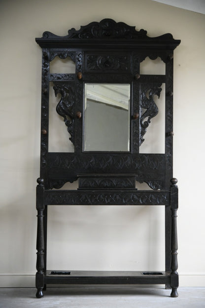 Victorian Dark Oak Hall Stand