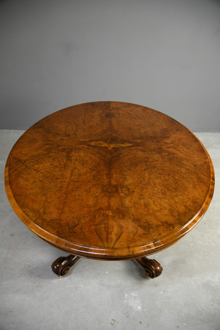 Victorian Walnut Oval Tilt Top Table