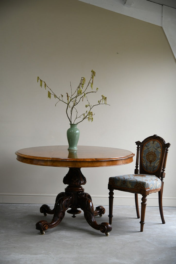 Victorian Walnut Oval Tilt Top Table