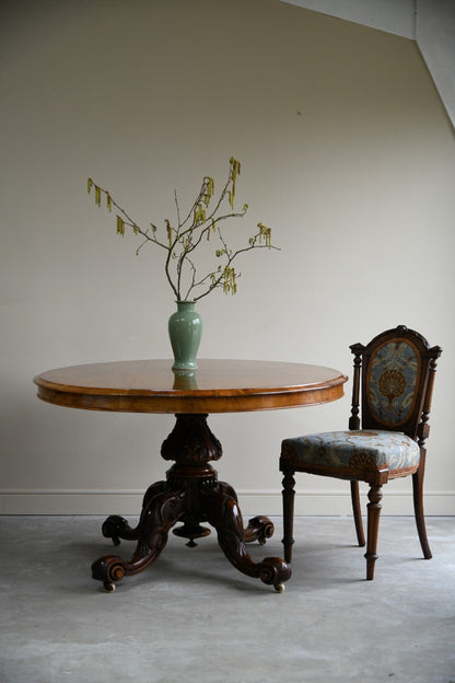 Victorian Walnut Oval Tilt Top Table