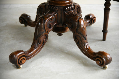 Victorian Walnut Oval Tilt Top Table