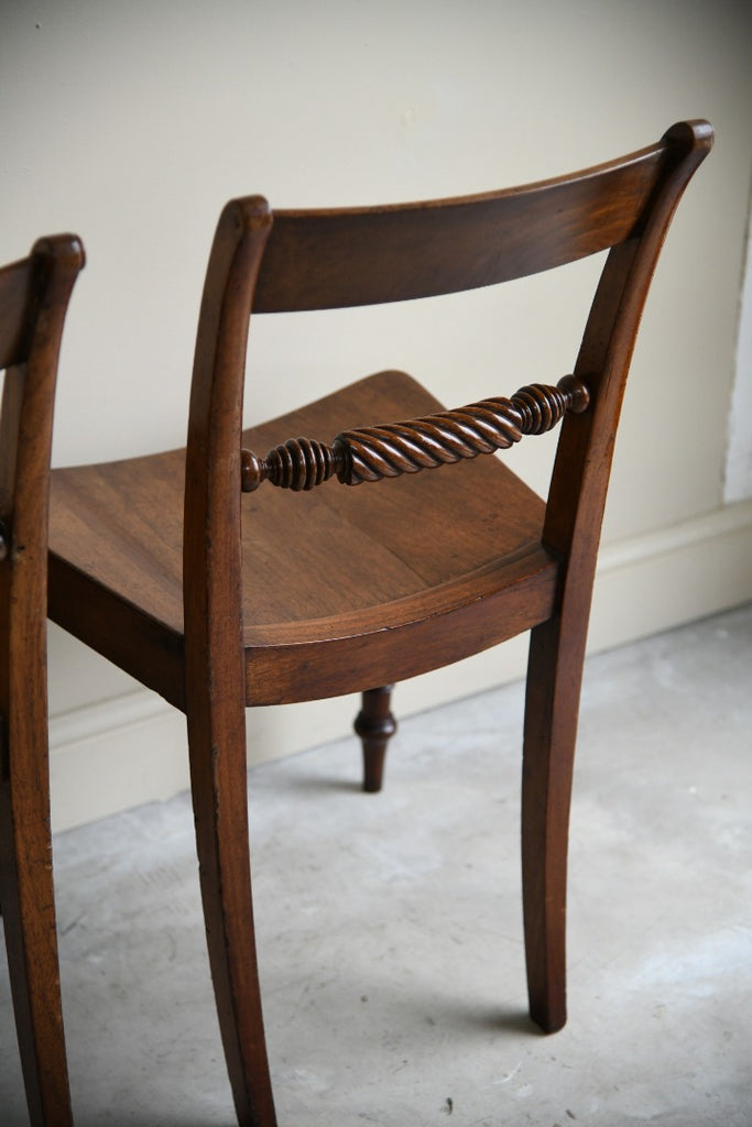 Set 4 Early 19th Century Mahogany Kitchen Chairs