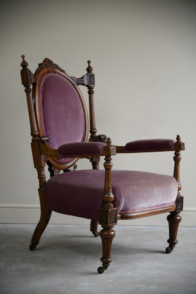 Victorian Walnut Ladies  Easy Chair