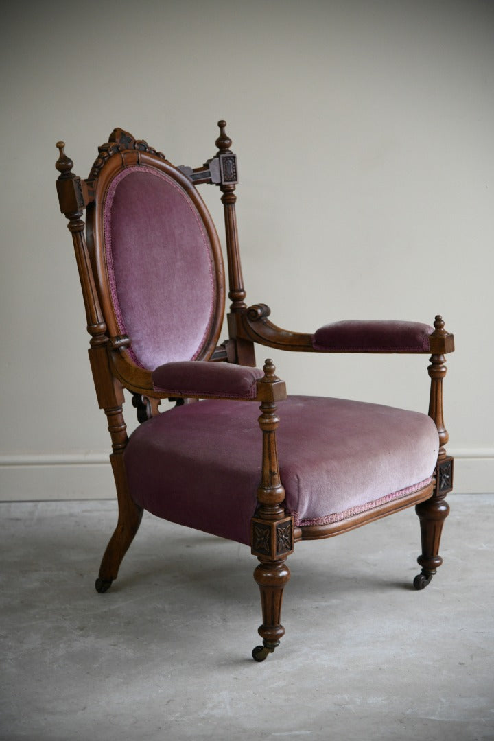 Victorian Walnut Ladies  Easy Chair