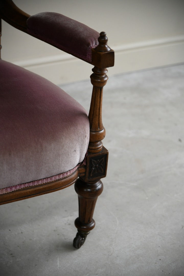 Victorian Walnut Ladies  Easy Chair