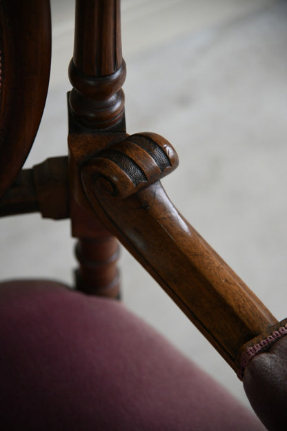 Victorian Walnut Ladies  Easy Chair