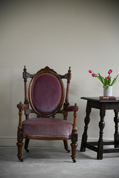 Victorian Walnut Ladies  Easy Chair