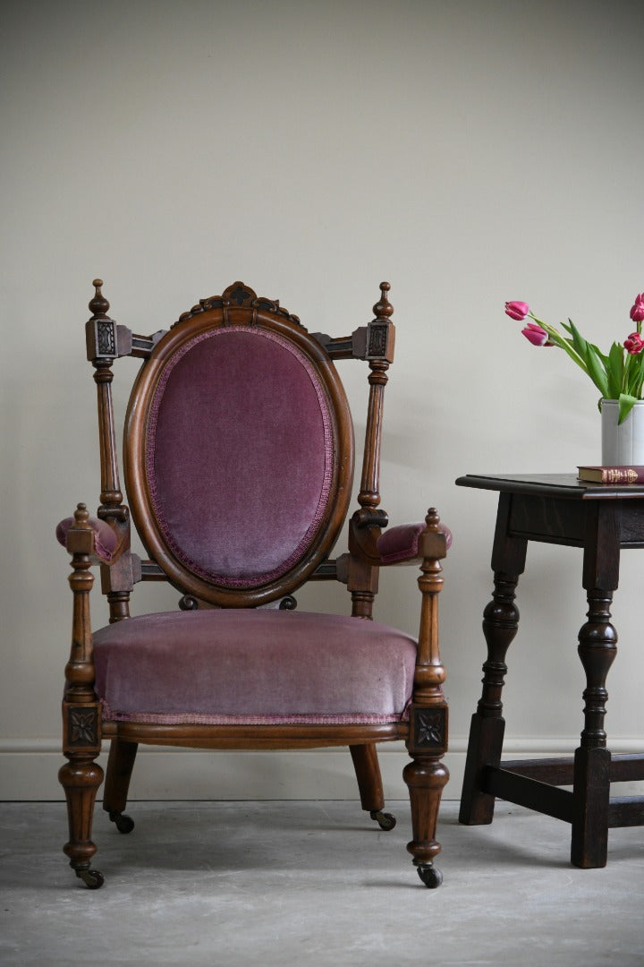 Victorian Walnut Ladies  Easy Chair