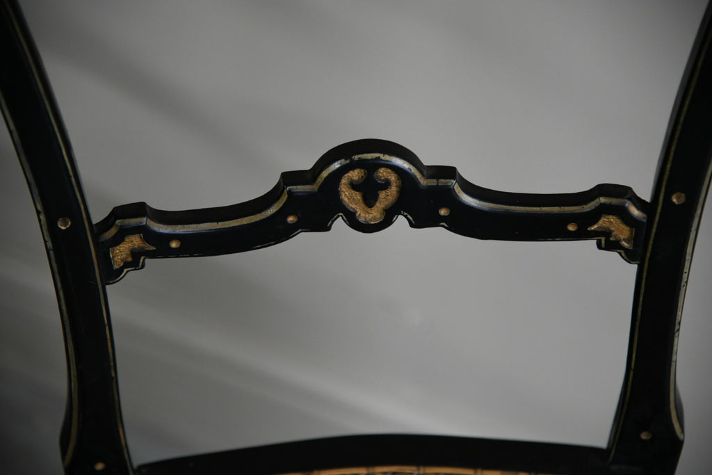 Pair Ebonised Occasional Chairs