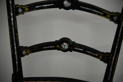 Pair Ebonised Occasional Chairs