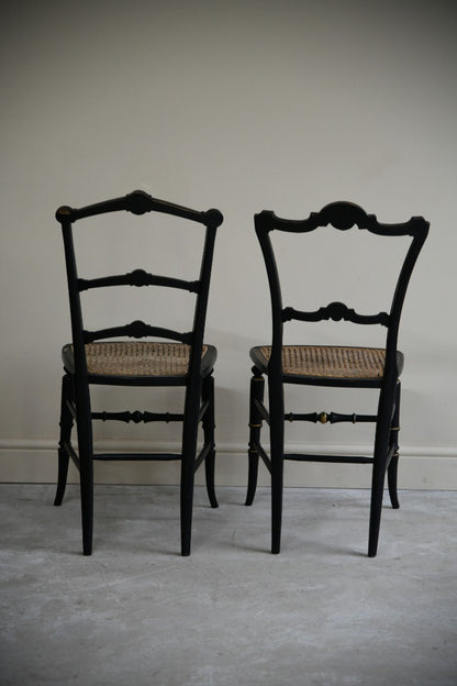 Pair Ebonised Occasional Chairs