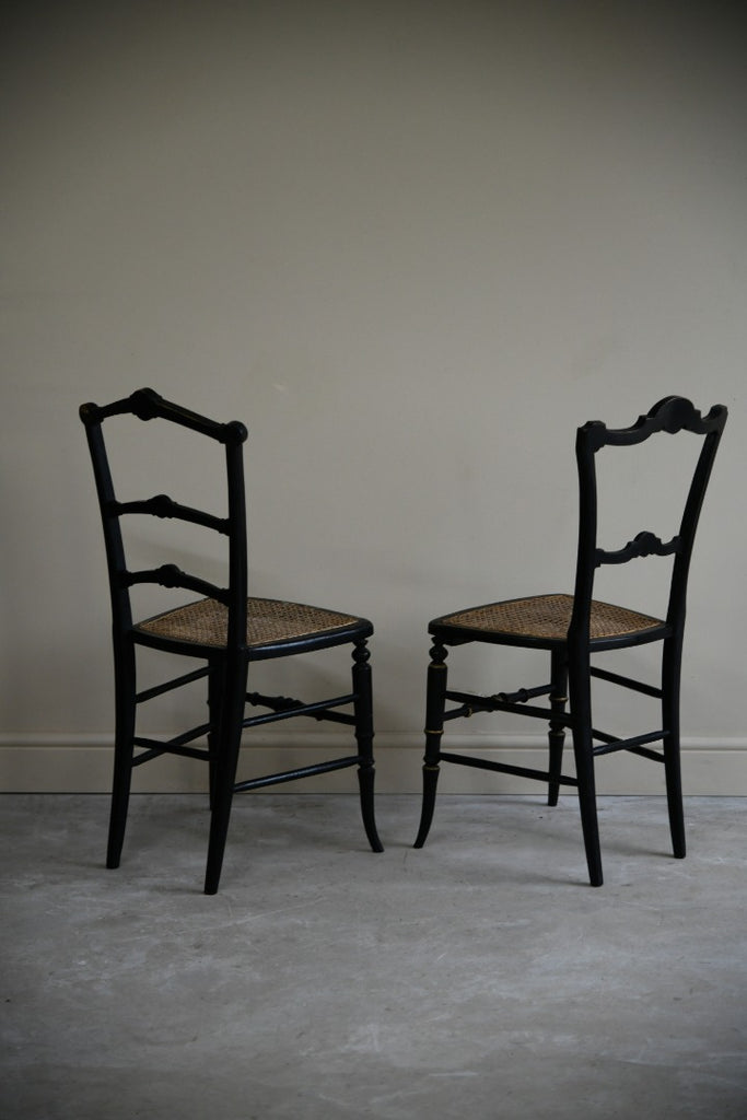 Pair Ebonised Occasional Chairs
