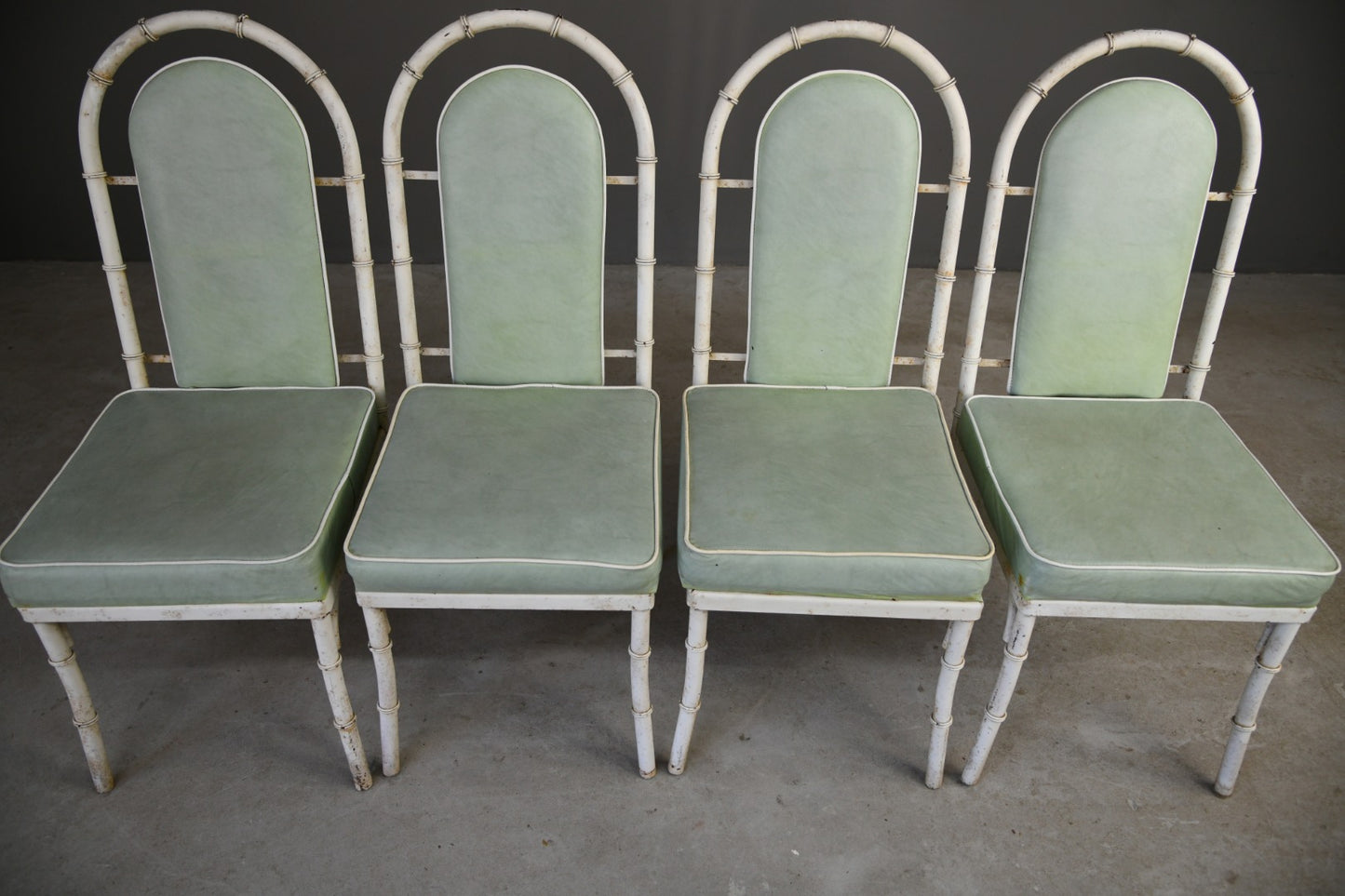 4 Vintage Faux Bamboo Chairs by Kessler