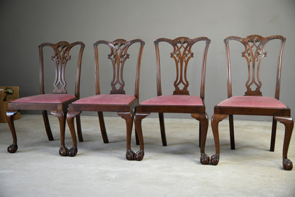 4 Waring & Gillow Mahogany Chippendale Style Dining Chairs