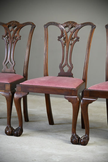 4 Waring & Gillow Mahogany Chippendale Style Dining Chairs