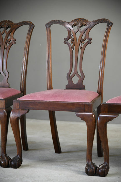 4 Waring & Gillow Mahogany Chippendale Style Dining Chairs