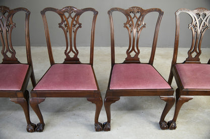 4 Waring & Gillow Mahogany Chippendale Style Dining Chairs