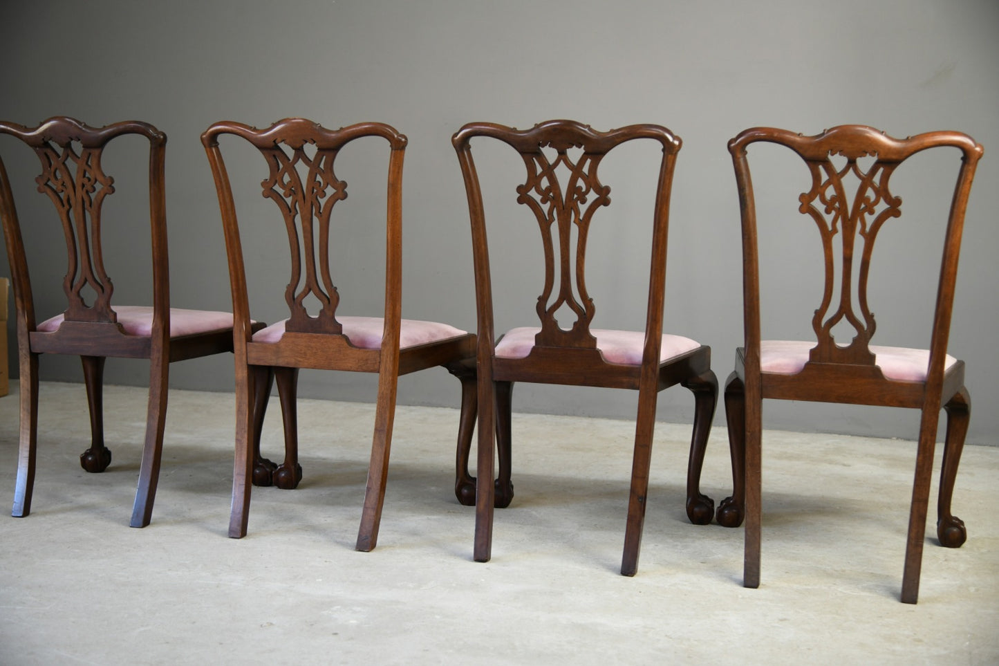 4 Waring & Gillow Mahogany Chippendale Style Dining Chairs