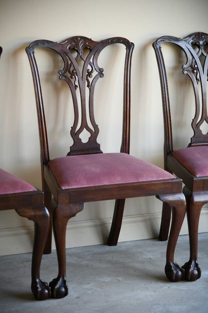 4 Waring & Gillow Mahogany Chippendale Style Dining Chairs