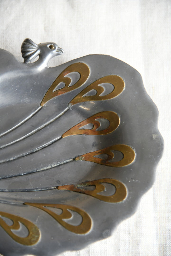 Art Nouveau Spelter & Brass Dish